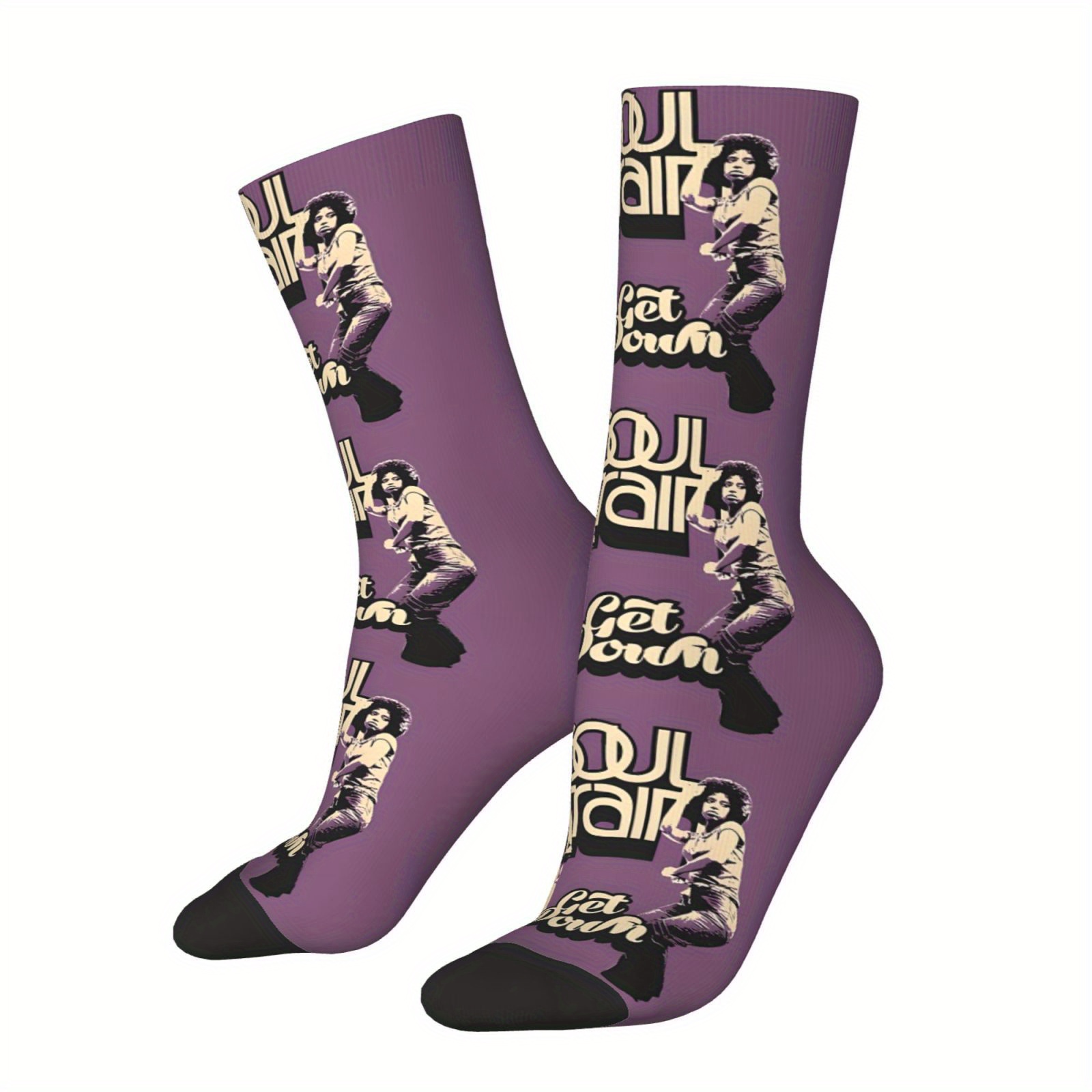 

-inspired Men's Crew Socks - Funny, Retro Hip Hop Novelty Print, Breathable Polyester , Perfect Gift Idea