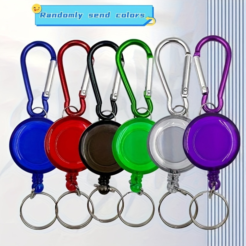 

6-pack - Durable Abs & Silicone, Uncharged, Steel Wire Rope Extends To 33.46inch, Secure Clip, Id Badge Holder, Multi-tool Key Ring For Easy Carry & Storage