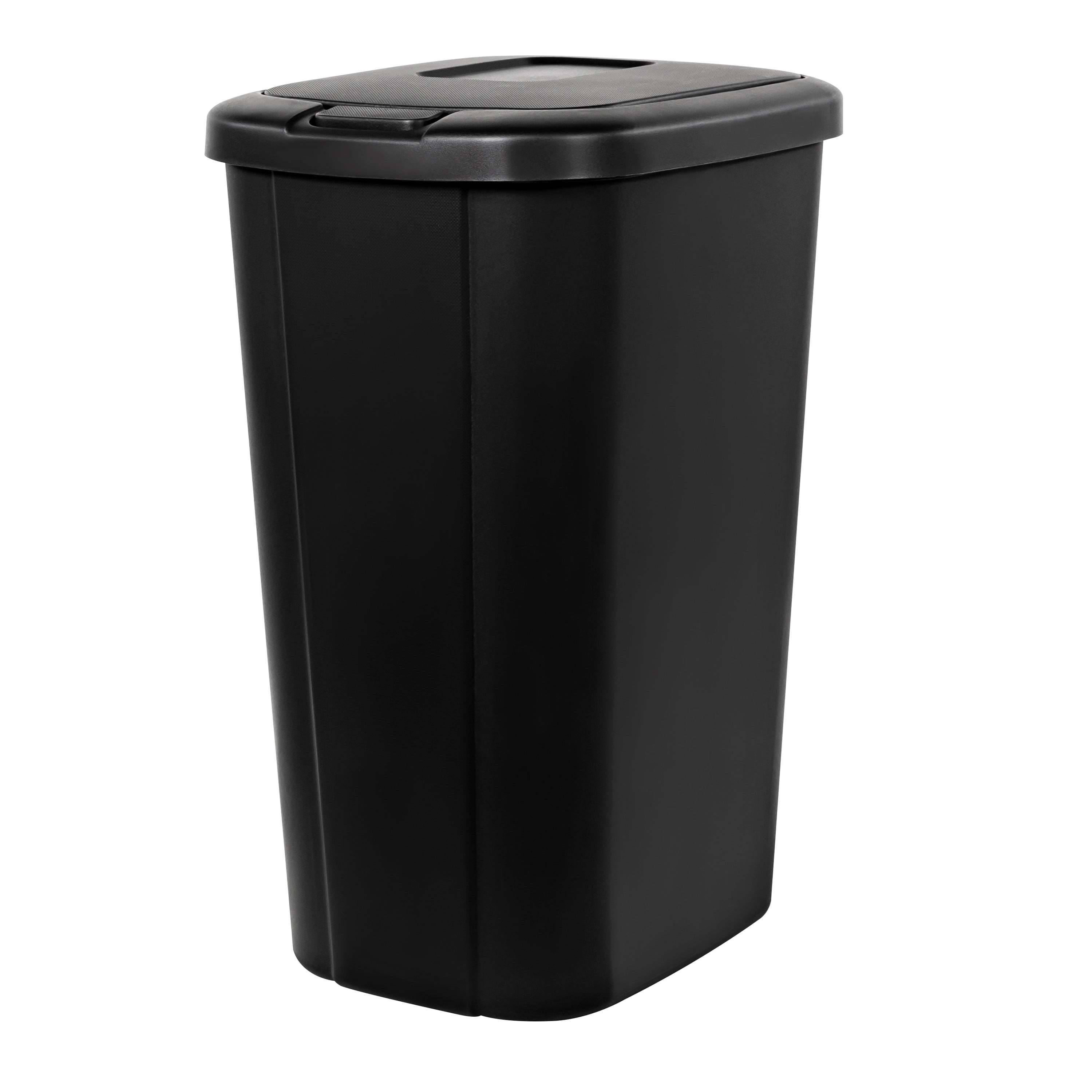 

13.3 Gallon Trash Can, Plastic Touch Trash Can, Black