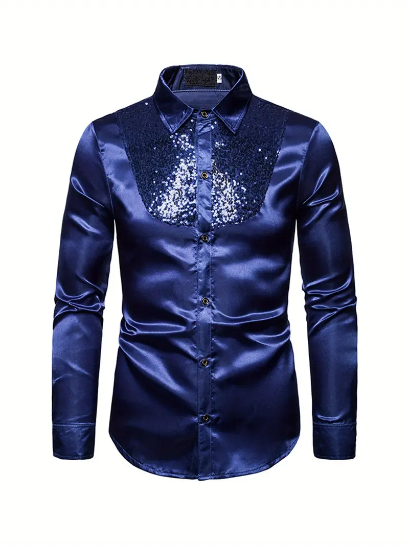 nightclub dress shirts Amazon.com: Nightclub Disco Shiny Shirts for Men Sexy Wave Striped Satin Social Shirt Jacquard Dress Shirt Black S : Clothing, Shoes & Jewelry