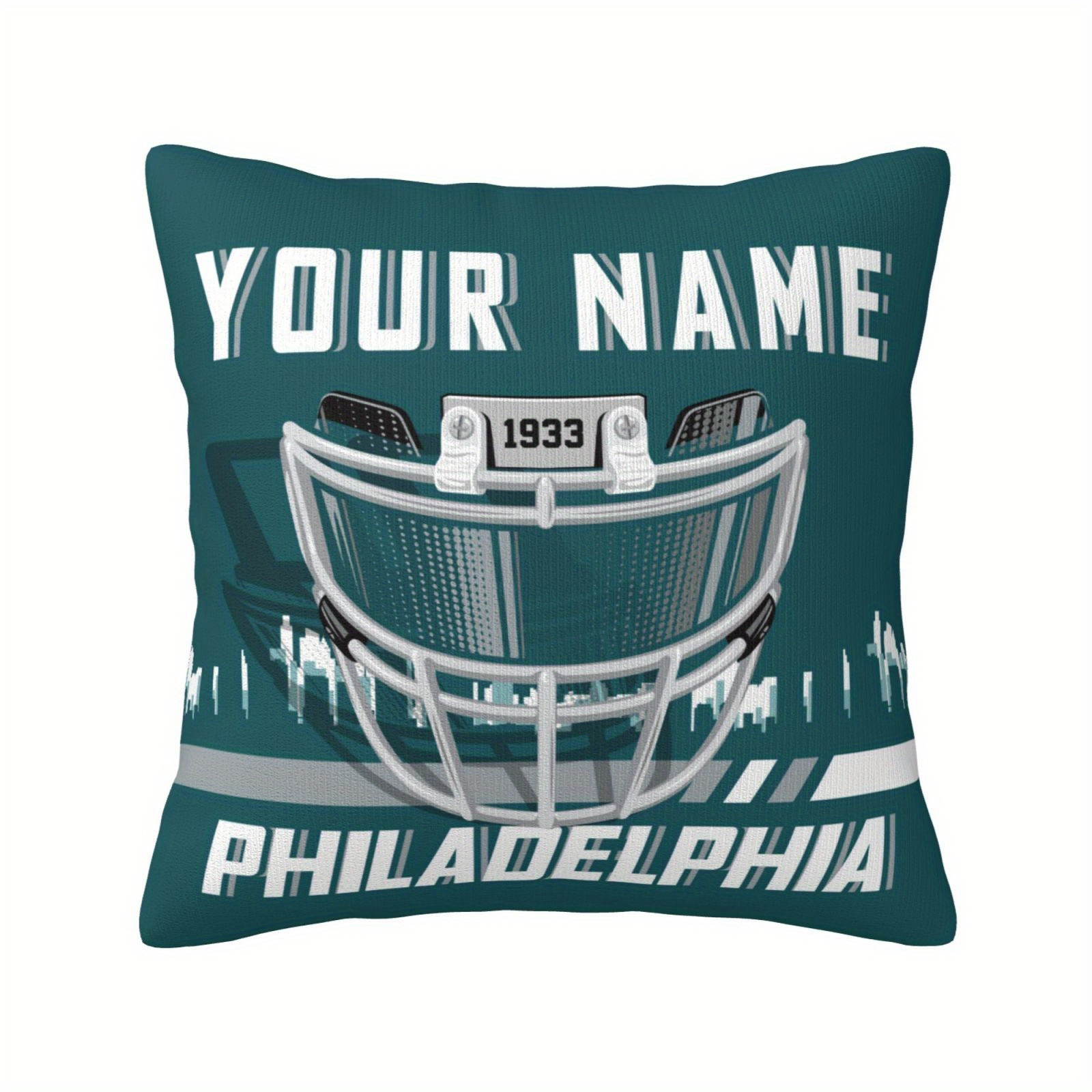 

Customizable Philadelphia Pillow Cover, 18x18 Inches, Sports Football Design, Knitted Polyester, Case For Bedroom & Living Room Decor