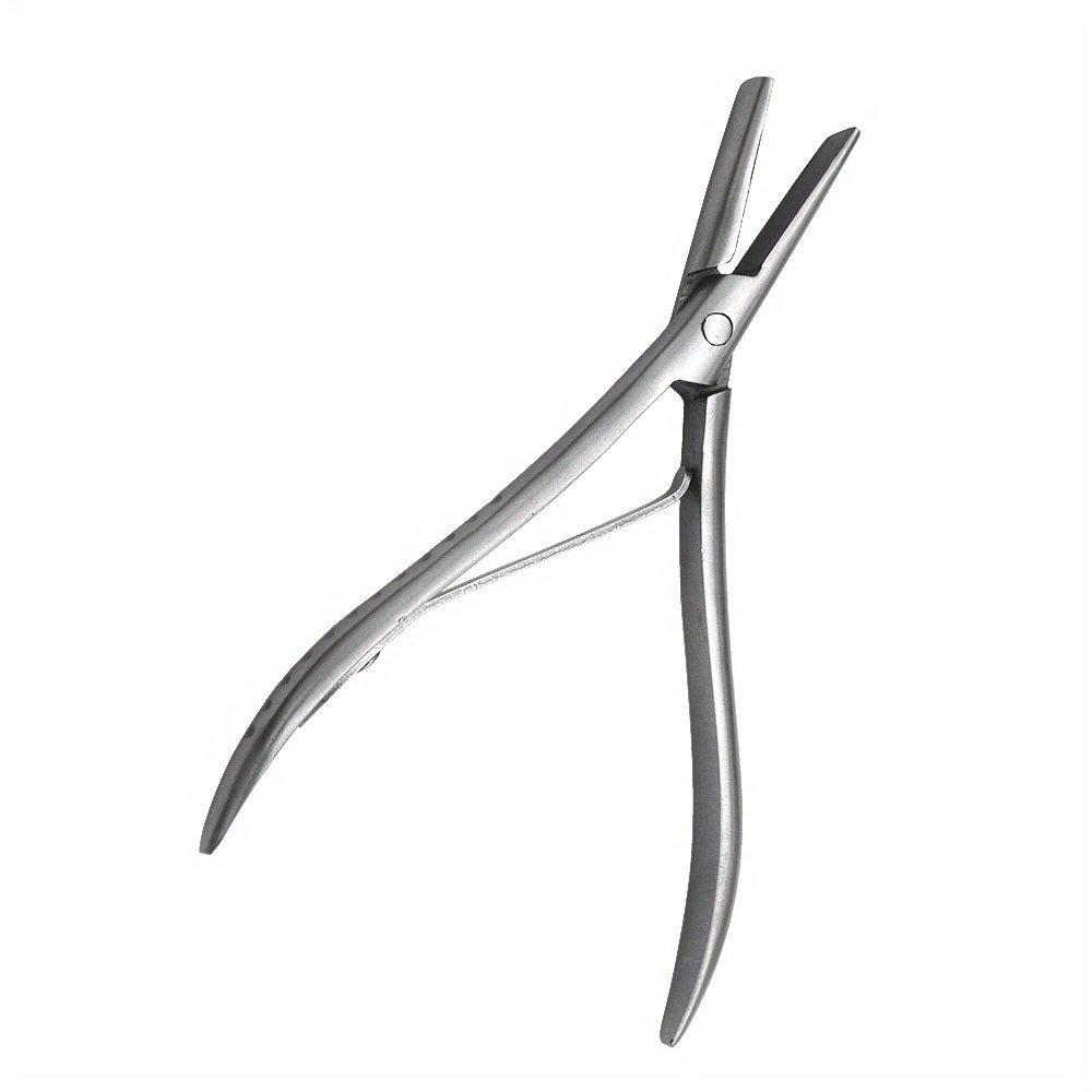 E-shop Professionelle 1 PC 7 Zoll Edelstahl Haarverlängerung Zange, Flache Zähne & Glatte Rillen, Keratin Bonding & Applikationswerkzeug