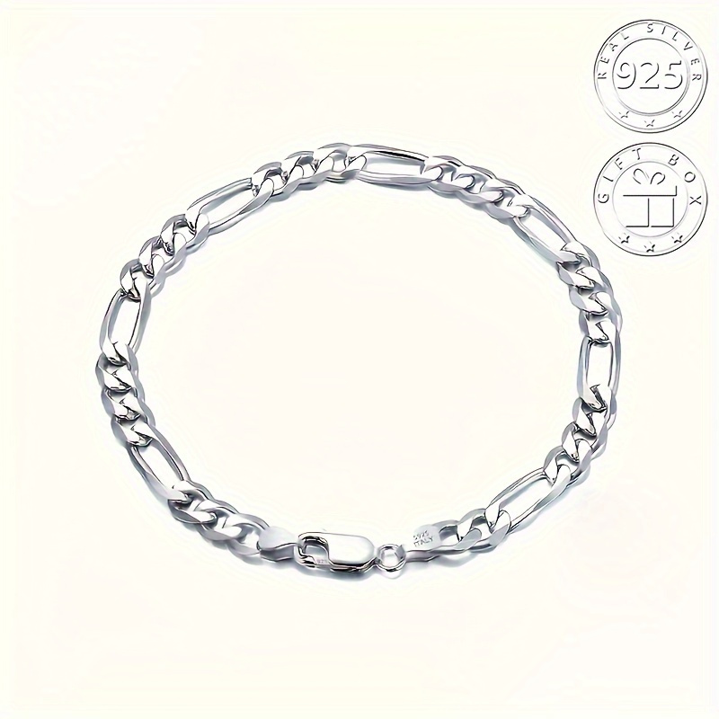 

Hip-hop Men's Bracelet - S925 Pure Silvery Bracelet For Style And Durability