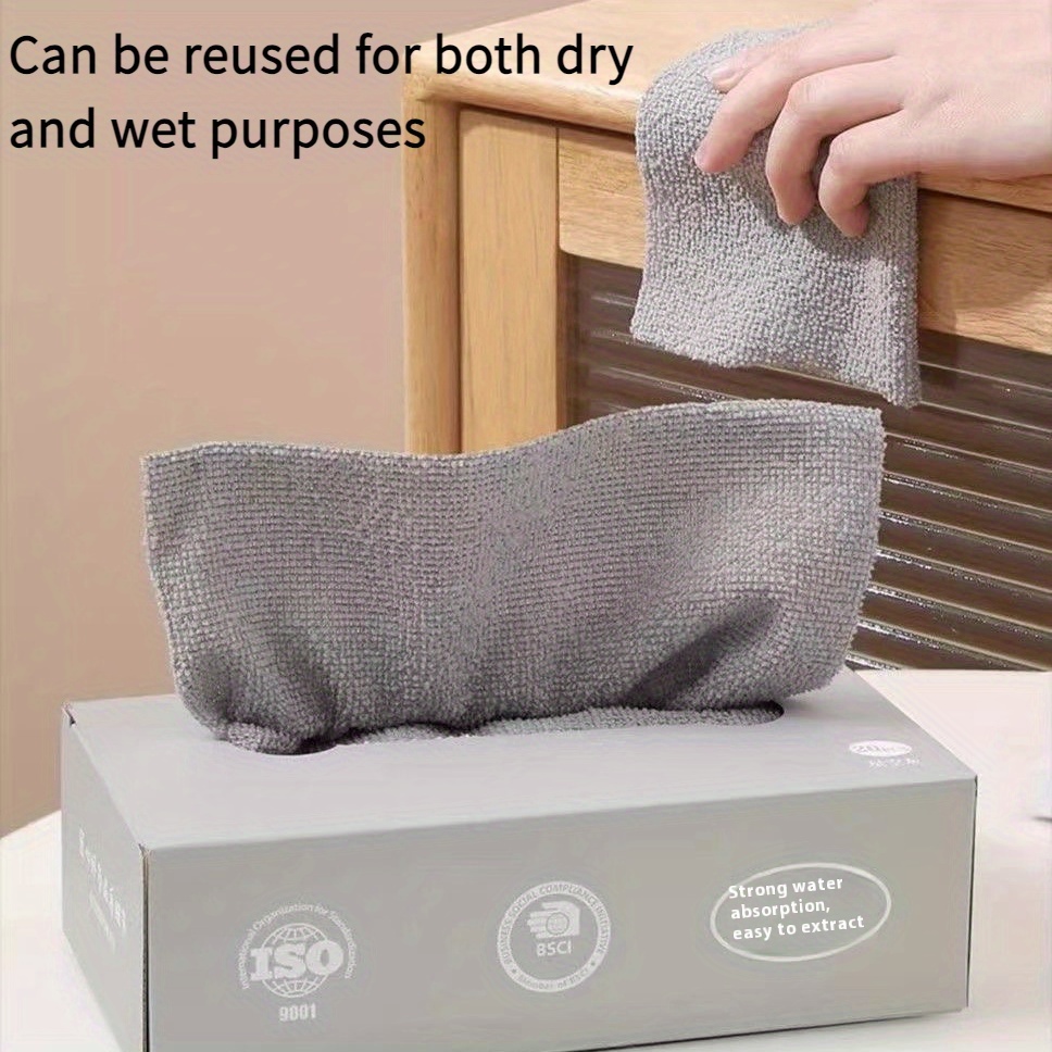 20pcs ultra soft microfiber cleaning cloths absorbent non stick washable reusable   kitchen dishes furniture outdoor use polyester material kitchen cleaning cloths washable cloths durable cleaning cloth Product details 4