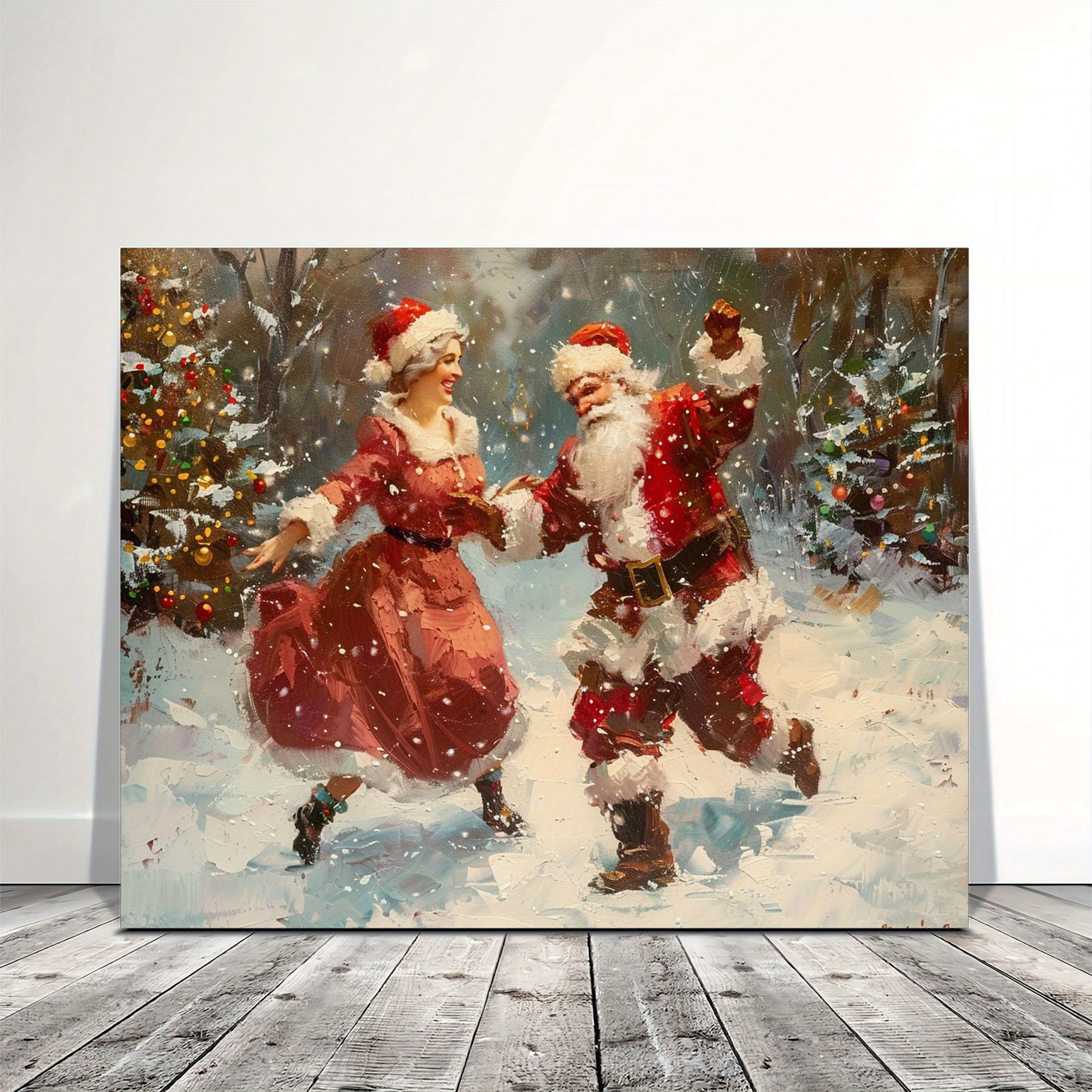 

1pc Wooden Painting - And Mrs. Dancing, , 11.8inx15.7in, For Decoration, For Halloween/ /christmas//, Supplies