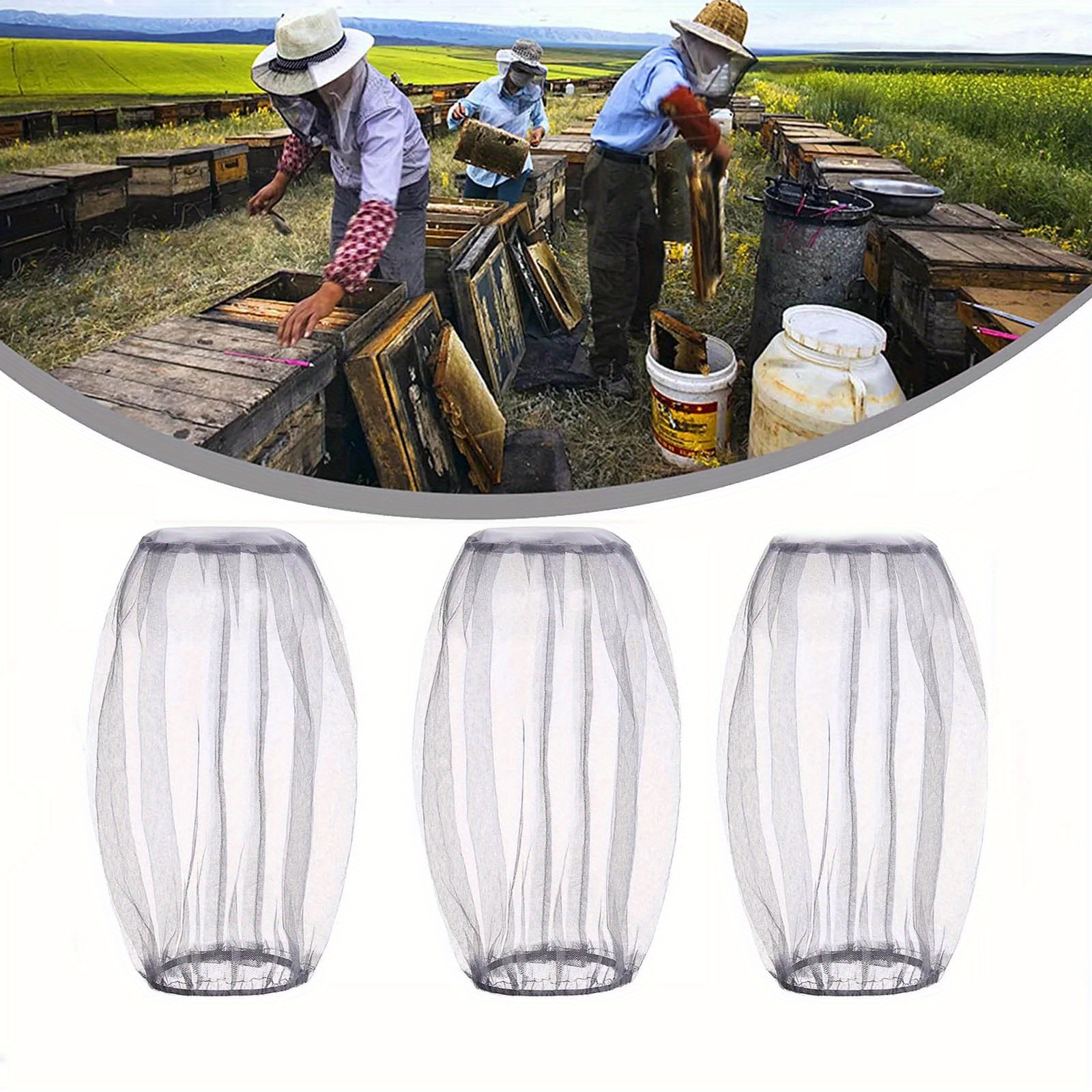 TEMU [50pcs Head Net] 50pcs Extra Large Head Nets, Multipurpose Fabric Insect Netting, Soft Durable Bug Face Shield, Breathable Fly Screen, With No