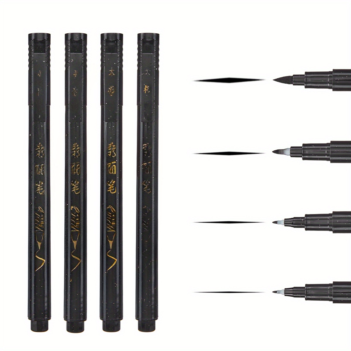 Image of 4/6pcs Sketch Brushes, Brush Pens, Line Drawing Pens, Outline Pens, Back-to-school Supplies, School Supplies, Cute Stationery, Campus Colors, Stationery Writing Pens For Professional Art Use