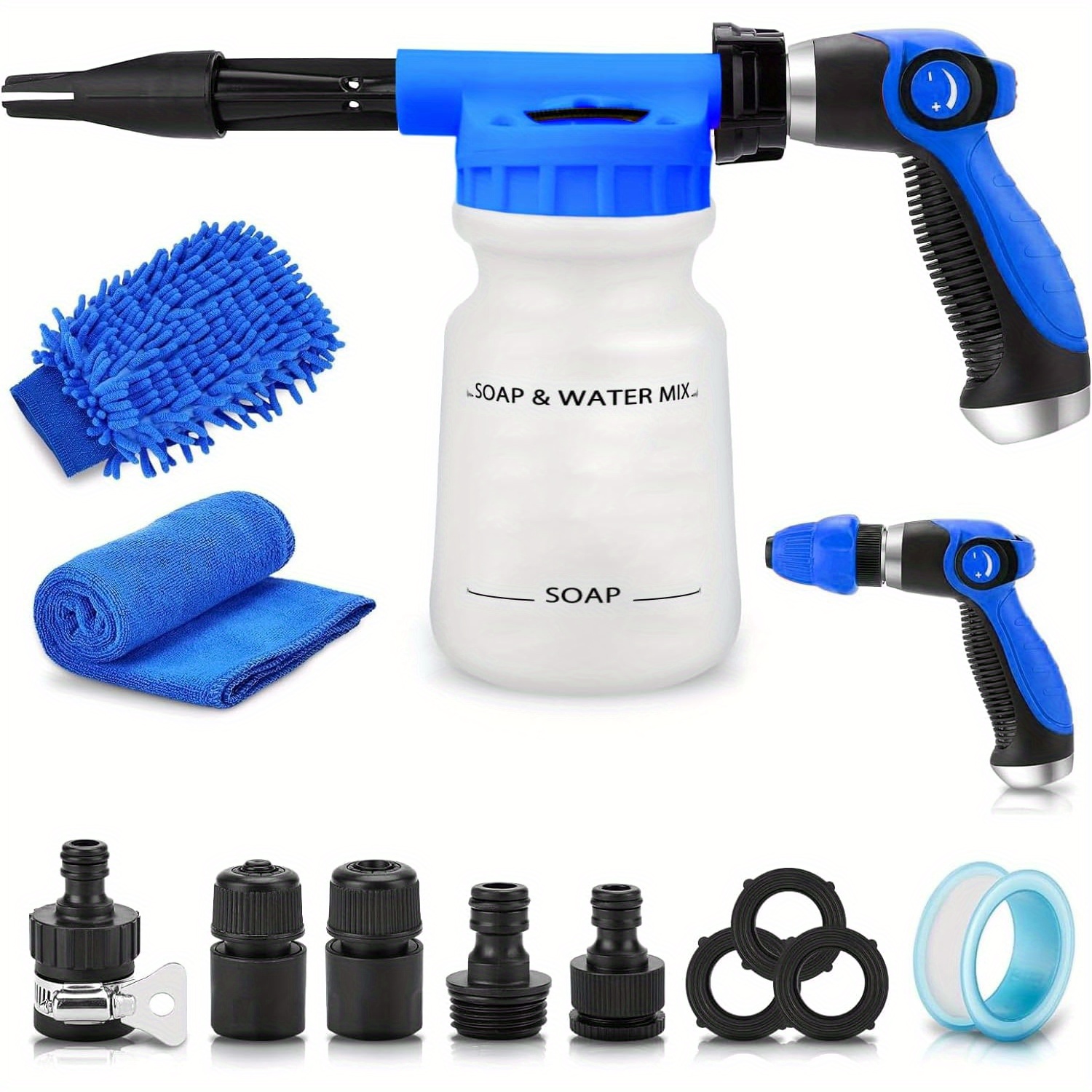 TEMU Tusamika Car Wash Foam Wash Foam Wash Car Foam Volume Adjustable Adjustable 1l Large Capacity Connection Easy Manual Car Bike Garden Wash Easy