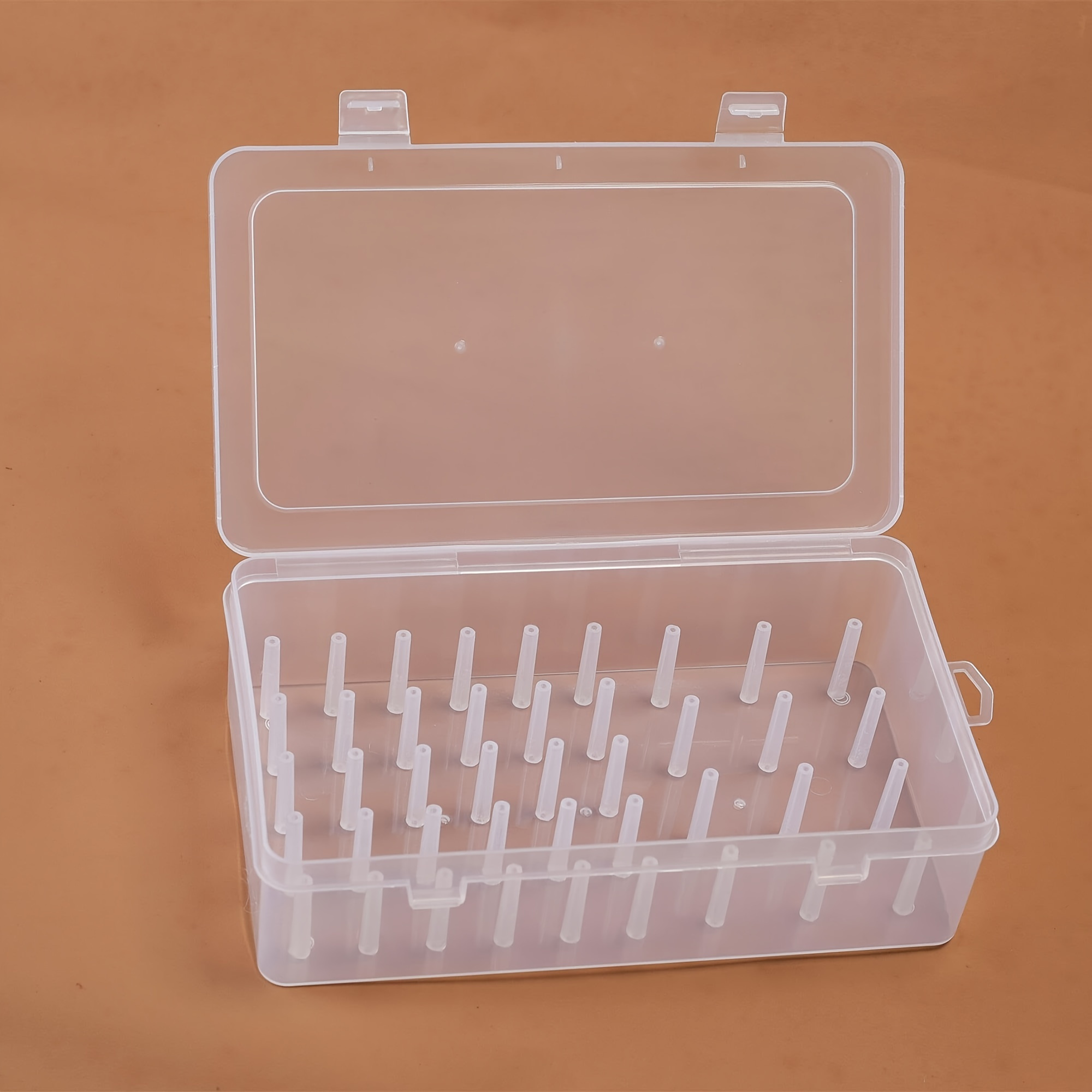 TEMU A Plastic Thread Storage Box With 42 Slots - White Sewing Thread Organizer, Suitable For Embroidery Spools And Spool Holders - Handmade Sewing Accessories Container