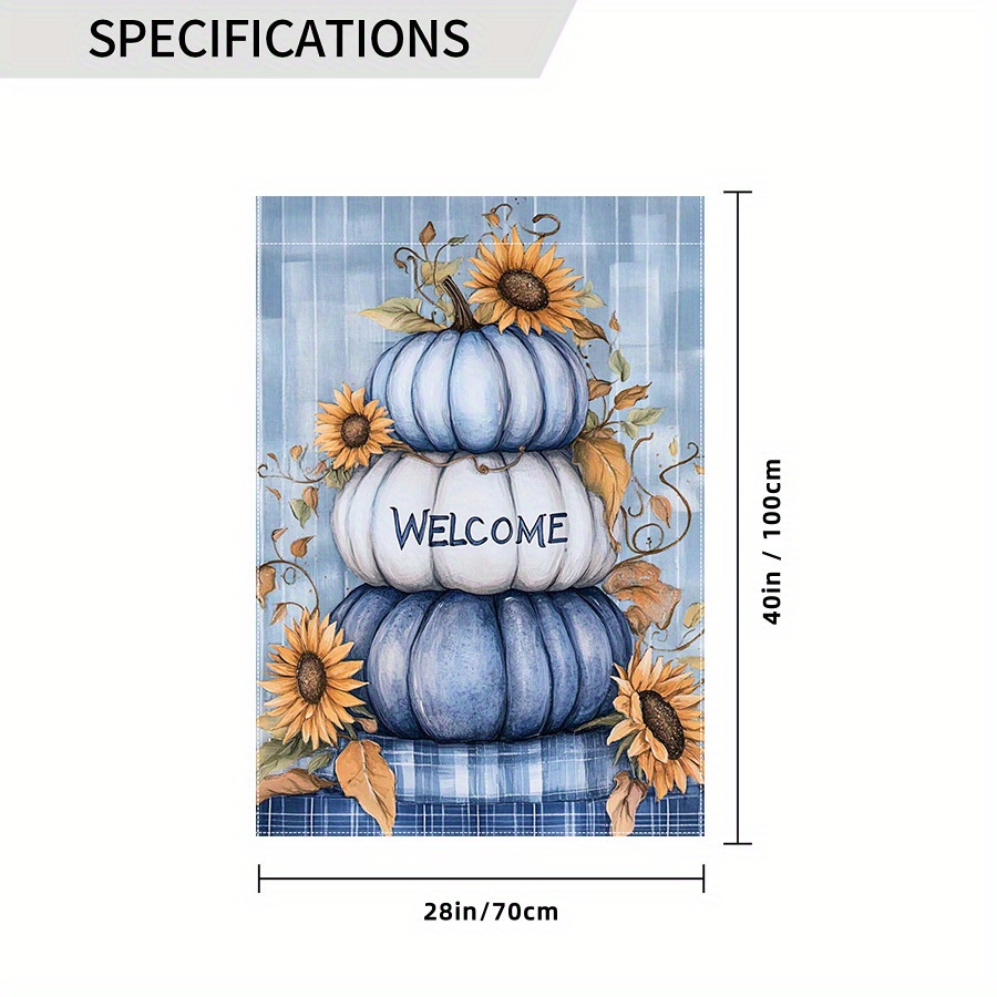 TEMU 1pc, Welcome Autumn Sunflower Flag 28 X 40 Inches Double-sided Garden Flag Courtyard Decoration, Outdoor Decoration, Lawn, Flag