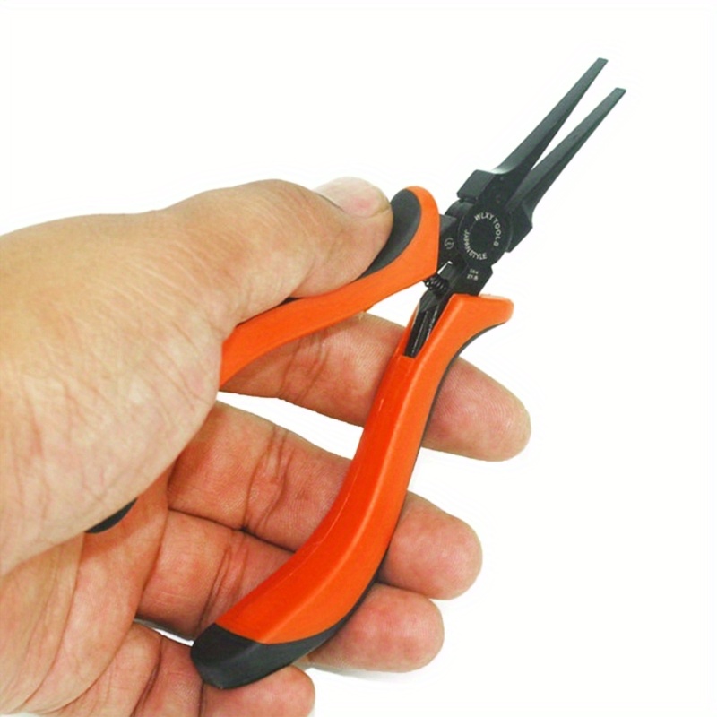 

Ergonomic Mini Flat Needle Nose Pliers - Alloy Steel, Non-slip Orange Handle For Jewelry Making, Beading & Crafts - , Polished Tool, Jewelry Making Tool|| Construction, Jewelry Making Supplies