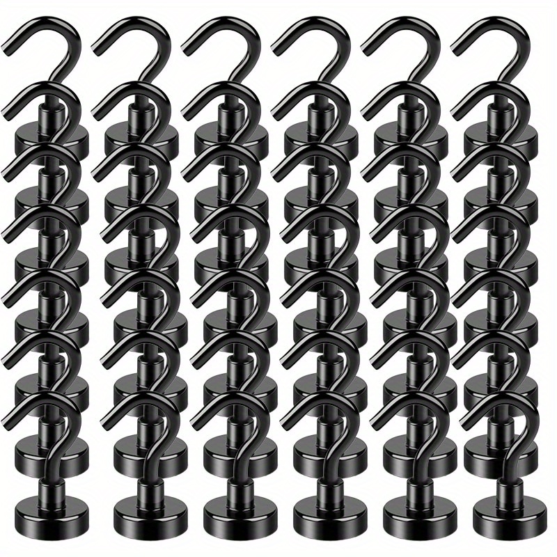 

42-pack Heavy-duty Neodymium Magnet Hooks With Hooks, 28 Lbs Rust-resistant Metal Magnetic Hooks, , Non-slip, Door Mount, Painted For Home, Kitchen, Office, Cruise Ship, Bbq Grill