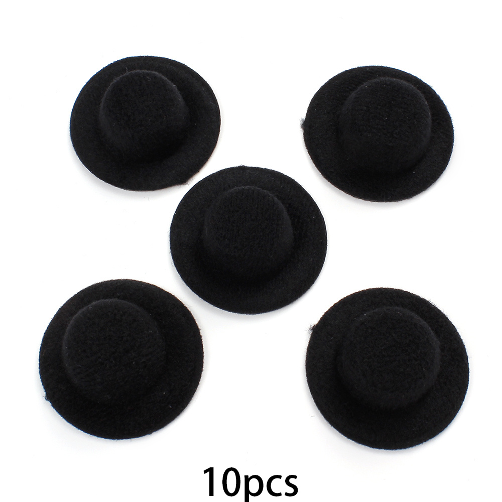 TEMU 10 stuks minihoedjes in willekeurige kleuren voor knutselen, 20 kleuren miniatuurhoedje, mini formele hoedjes, kleine stoffen ornamentenhoedjes