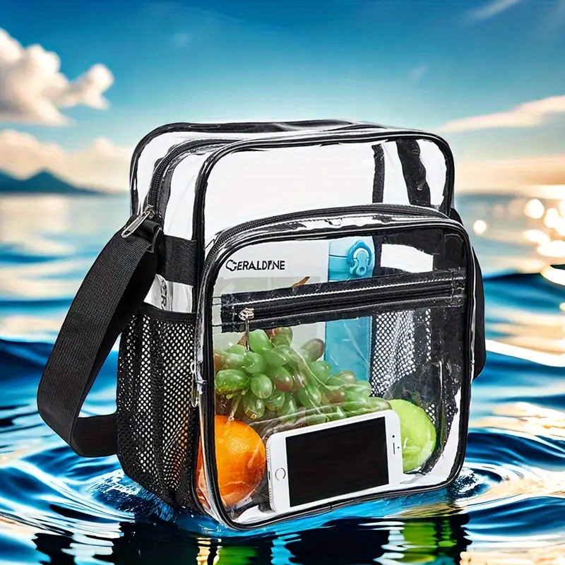 

Durable Pvc Transparent Crossbody Bag, Outdoor Adventure And Daily Use, Multifunctional Tote And Wallet, Stylish Transparent Waterproof Shoulder Bag, Men, Women,