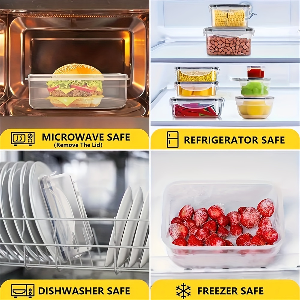 24pcs Kitchen Storage Container Set- Microwave Safe, Leakproof Lunch Boxes with Labels& Marker, Airtight Food Prep Containers for Home& Restaurant Use