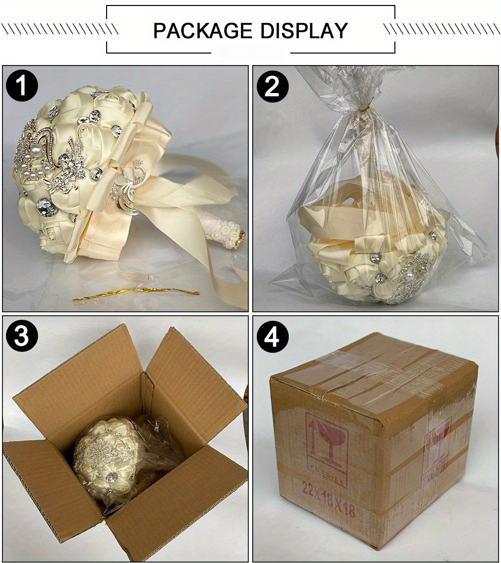     peyon bilan to'y buketi, qo'lda ishlangan polyester va spandex bilan bezatilgan, nafis to'y aksessuari tafsilotlari 22