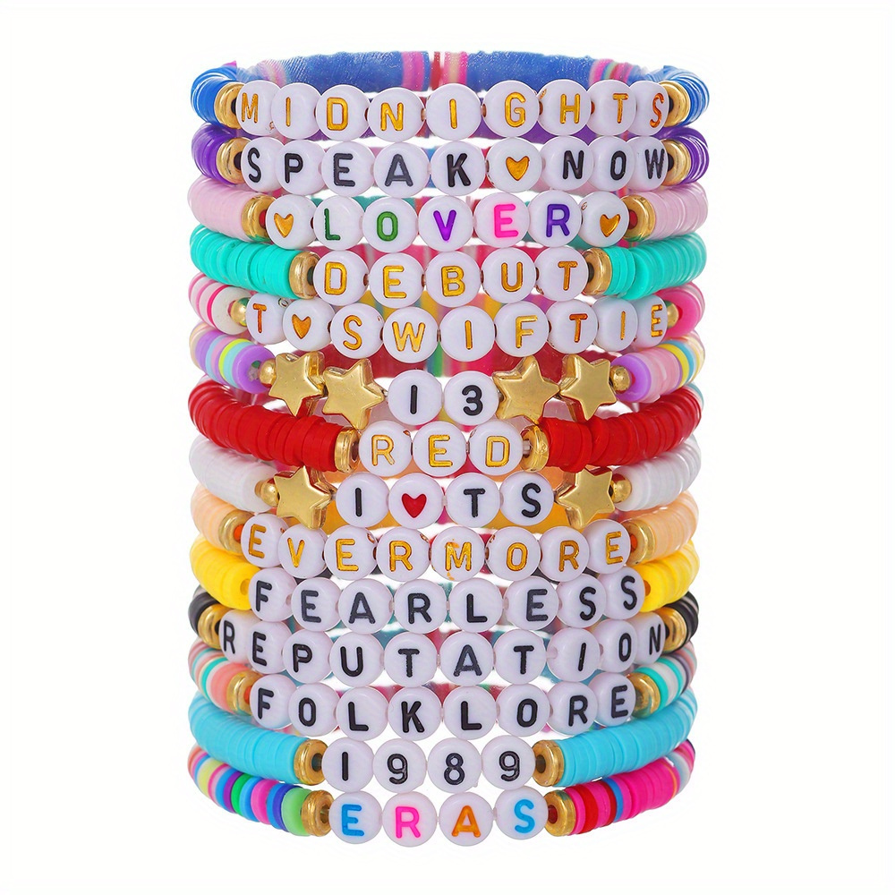 

12pcs/ Set Bohemian Hand Jewelry, Jewelry Colorful Soft Ceramic Strings Bracelet