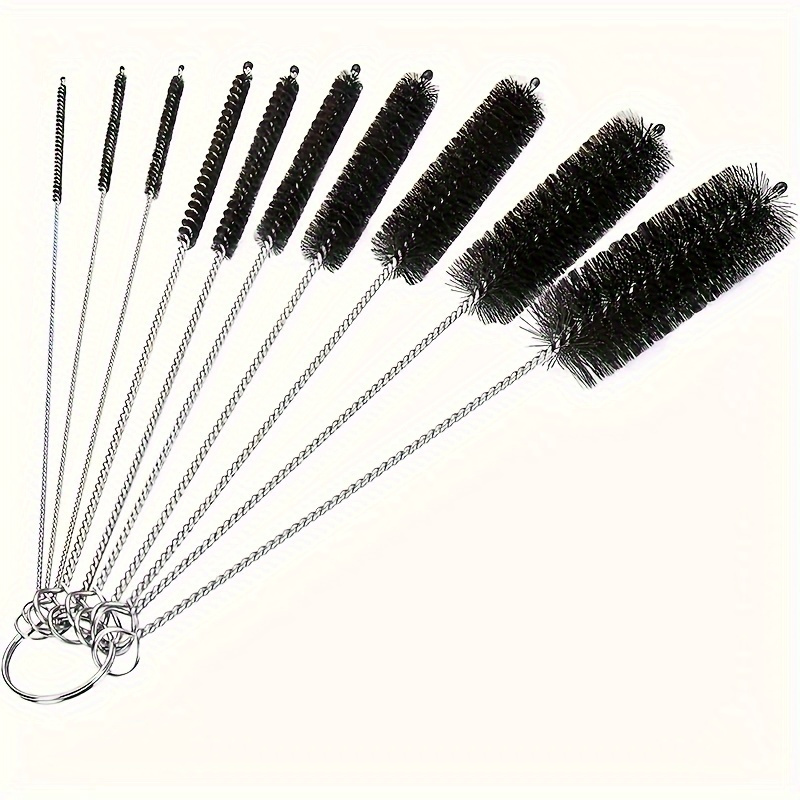 

10pcs Multi-use Cleaning Brush Set - Needle Nose, Tattoo Pen & Bottle Brushes For Kitchen And Home