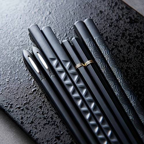 5 pair set of polished pet chopsticks reusable luxury ideal for sushi and gift suitable for home and restaurant use