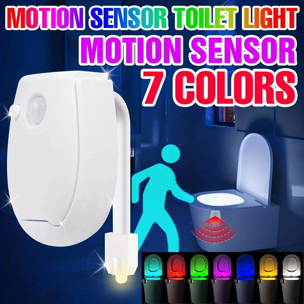 

7-color Led Toilet Night Light, Smart Pir Motion Sensor Activated, Usb Powered, No Battery Included, Unique & Fun Bathroom Decor, 36v Or Voltage, Electronic Parts Included