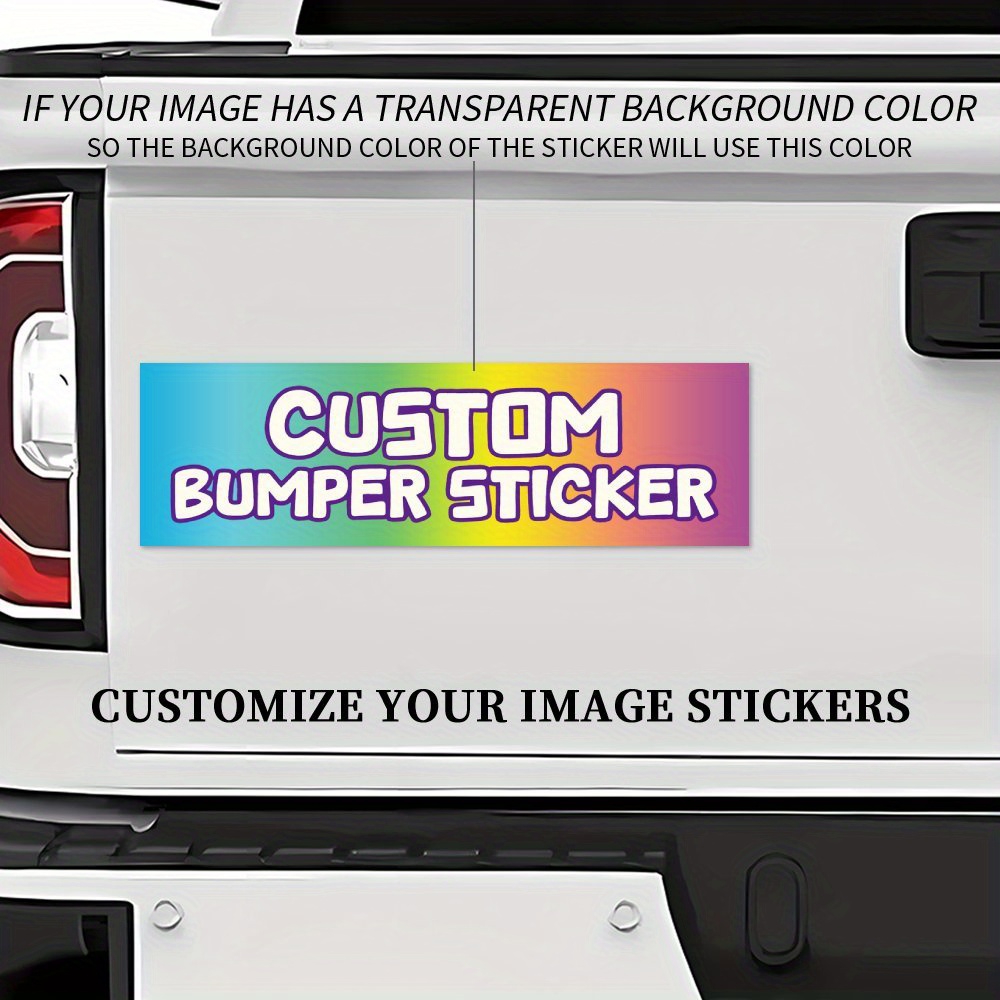 

Custom Bumper Stickers 5pcs - Personalize With Your Image, Sun & Waterproof, Perfect For Cars, Trucks & More