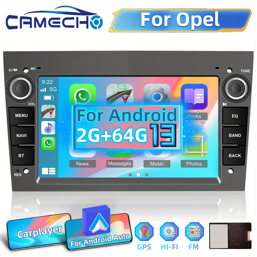 TEMU 2+64g Camecho For With Carplayer/ Auto For Car Radio Stereo, 7 Inch Capacitive Touch Screen High Definition Gps Navigation Usb Player With Canbus, Support Rear Camera