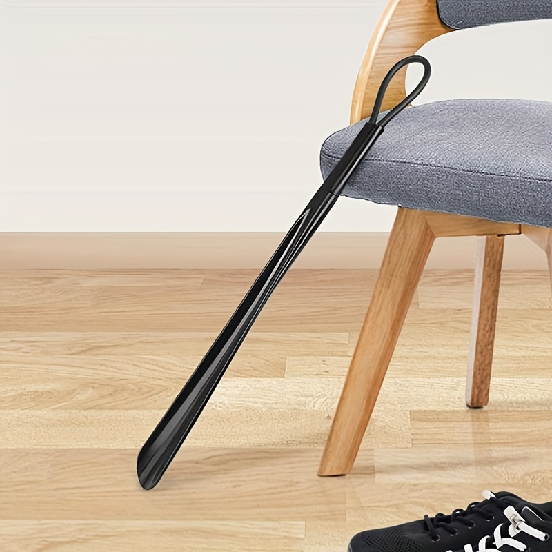 1pc Extra Long Flexible Plastic Shoe Horn, Easy-Grip Spoon Shape Design, Durable and Lightweight - Available in Red or Black, Shoe Horn Long Handle