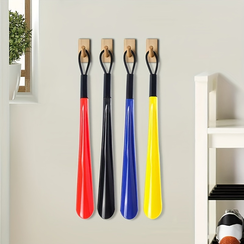 1pc Extra Long Flexible Plastic Shoe Horn, Easy-Grip Spoon Shape Design, Durable and Lightweight - Available in Red or Black, Shoe Horn Long Handle