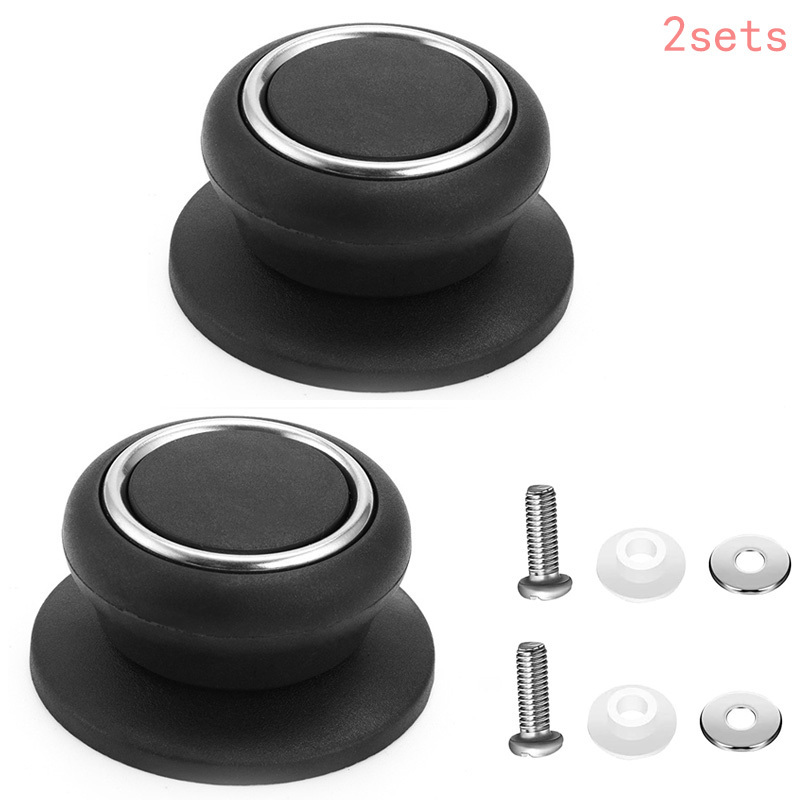 2pcs Pot Lid Knobs - , Heat-resistant Bakelite Handles For Cookware & Kitchen Utensils, & Dishwasher Safe