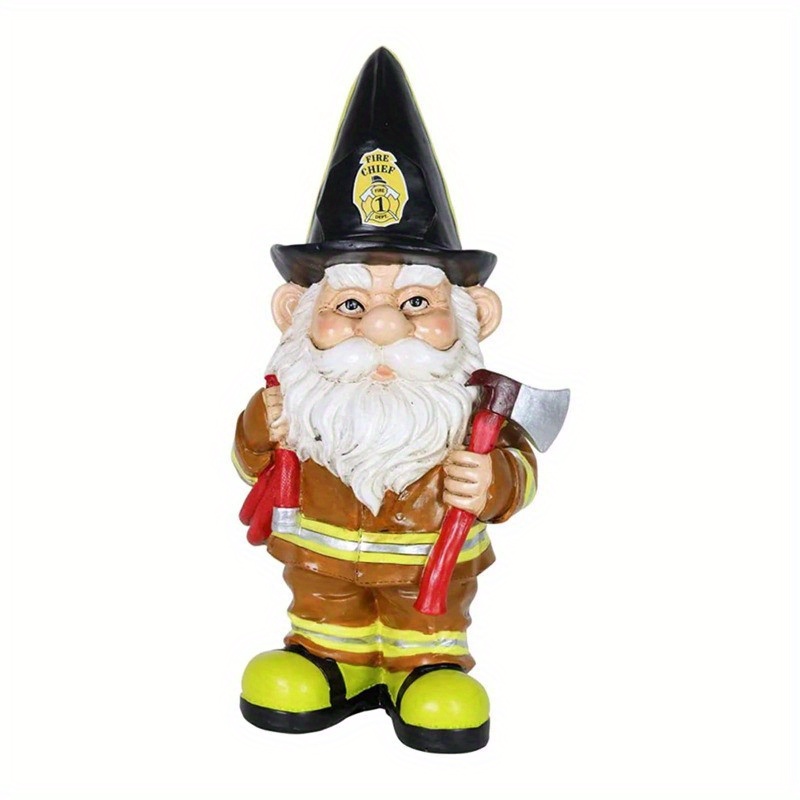 

1pc Fireman Statue Resin Garden Ornament - Weather-resistant Outdoor Decoration, Vibrant Crafts Ornament For Christmas Gifts, Lawn Patio Home Decor, Artistic Figurine