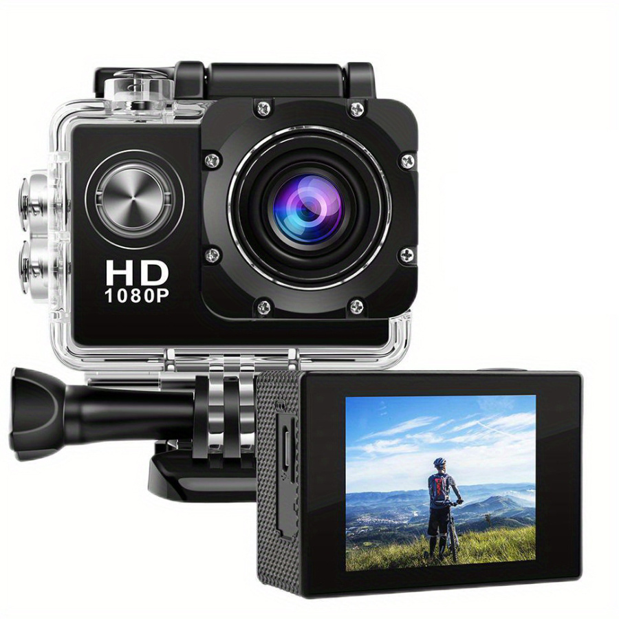 

5 Million Pixel Action Camera, 1080p 2-inch Lcd Screen, Hd Action Camera, 900mah Battery, 140° Wide-angle Viewing Angle, Your Leisure Shooting Of Outdoor Sports Such As Cycling And Rock Climbing