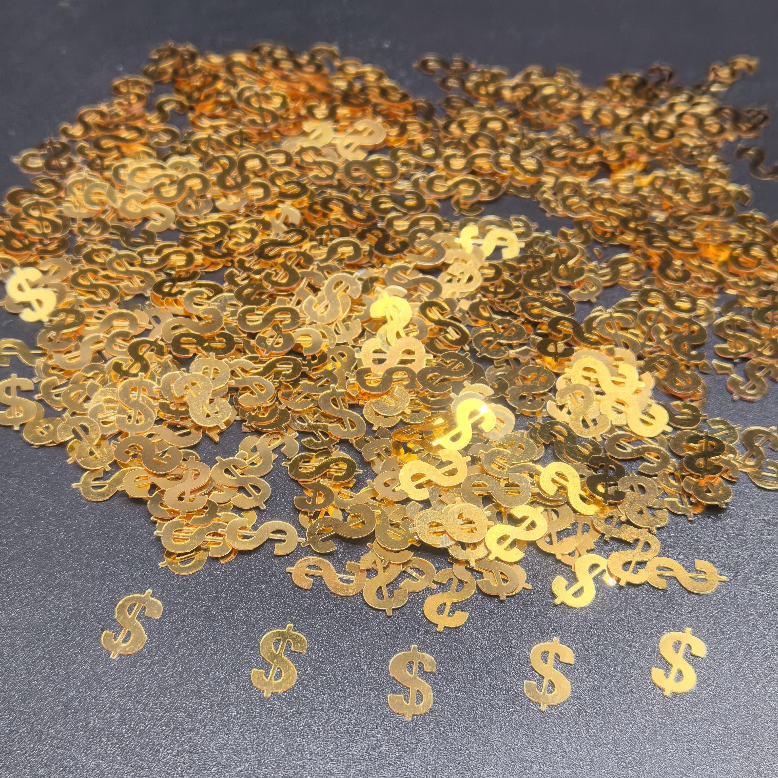 Sparkling & Dollar Sign Confetti - Ideal For Birthdays, Weddings, Graduations | Festive Tabletop Decorations, Halloween Decorations, Christmas Decorations