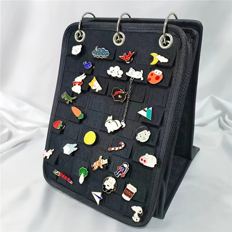 

270pcs Large Capacity Pin Display Stand - Foldable Velvet Organizer With & 5 Pages, Portable Enamel Brooch Storage Box, For Return School