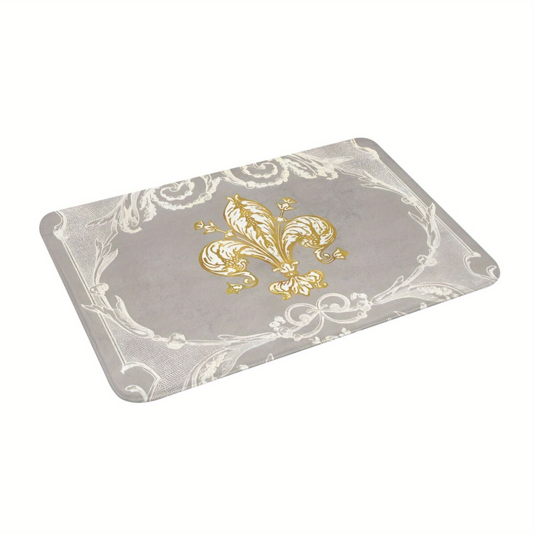 

1pc , Français, Tapis de Bain Antidérapant Fleur-De-Lys, Tapis de Chambre, Paillasson de , Tapis de Décoration de Sol