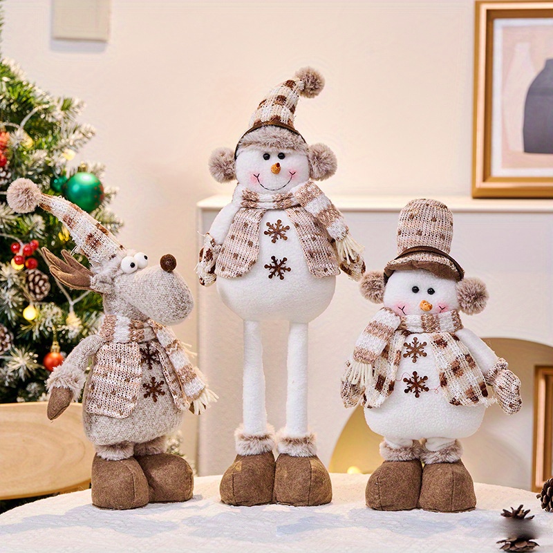 

1pc/3pcs Christmas Doll Snowman Knitted Elk Decoration Decorations