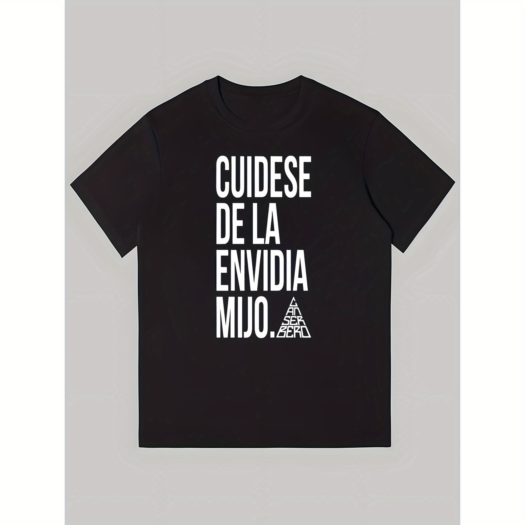 

Men' Cuidese De La Short Sleeve, Chic Letter Print Design- Perfect For Summer Sports, Casual Wear, And Everyday Styling