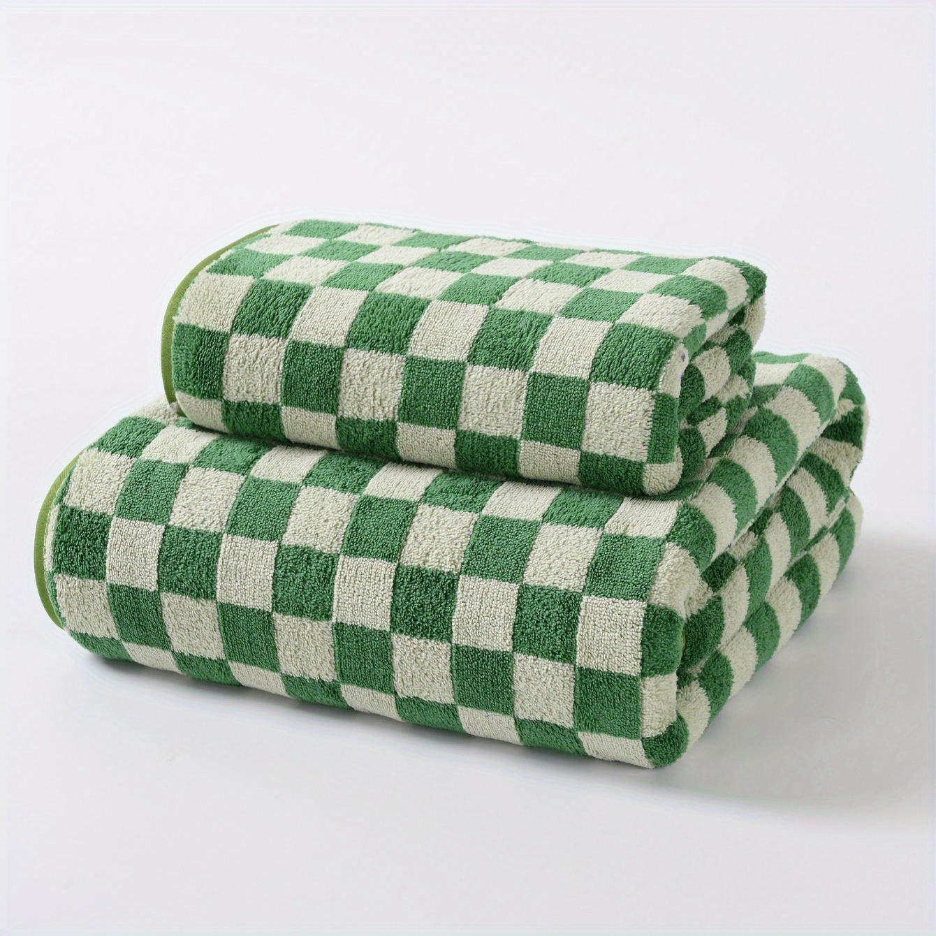 

2pcs Set Coral Fleece Microfiber Towels, Checkered Pattern, Soft Absorbent Non-shedding, 290gsm Woven Polyester, 15.74"x31.49" + 35.43"x66.92" For Bath, Face, Hair Wash, Hand Towel, Car Wash, Pet Bath