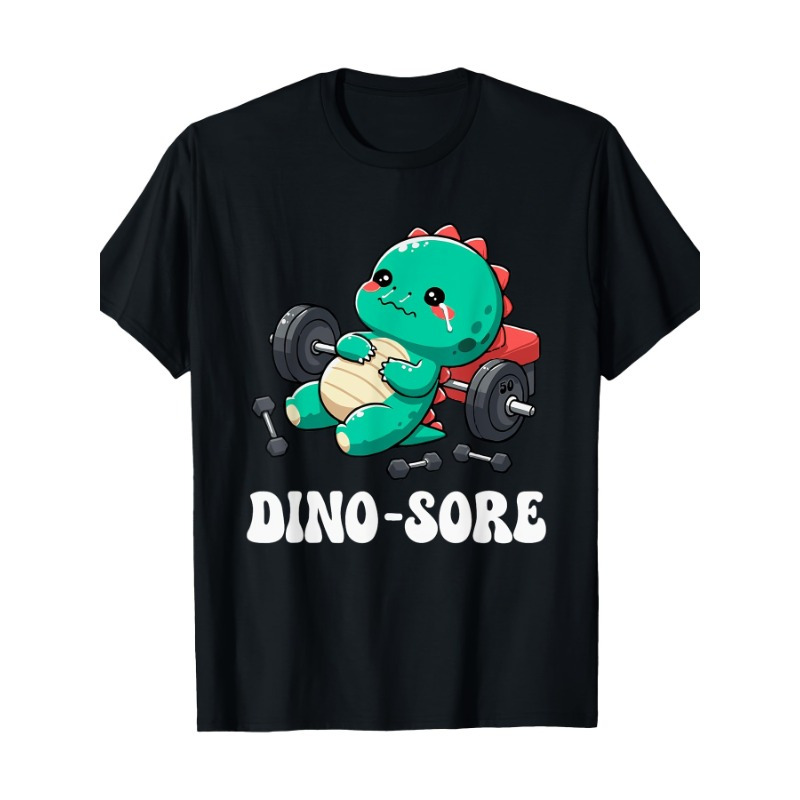 

Dinosaur Gym Fitness Lifting Cute Dinosaur Sore T-shirt - 220g