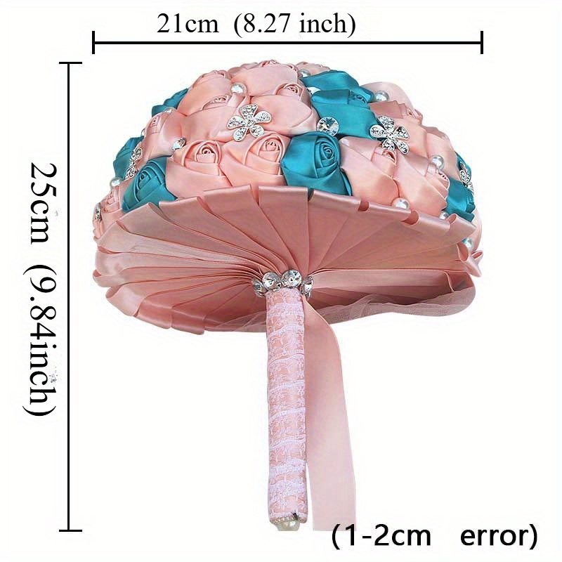     peyon bilan to'y buketi, qo'lda ishlangan polyester va spandex bilan bezatilgan, nafis to'y aksessuari tafsilotlari 0