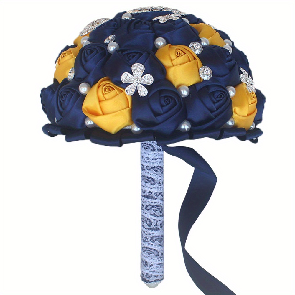     peyon bilan to'y buketi, qo'lda ishlangan polyester va spandex bilan bezatilgan, nafis to'y aksessuari tafsilotlari 7