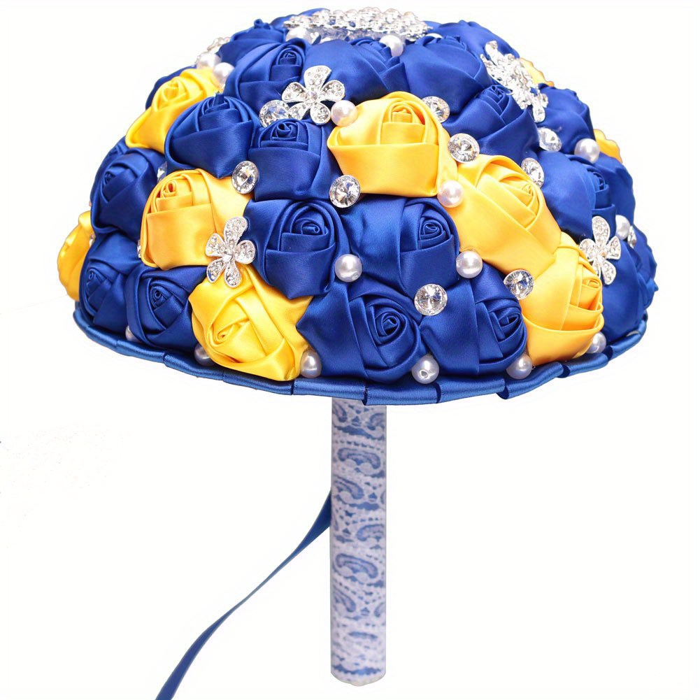     peyon bilan to'y buketi, qo'lda ishlangan polyester va spandex bilan bezatilgan, nafis to'y aksessuari tafsilotlari 13