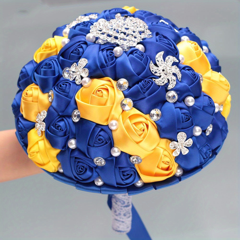     peyonkali to'y buketi, qo'lda ishlangan polyester va spandeks bilan bezatilgan, nafis to'y aksessuari tafsilotlari 14