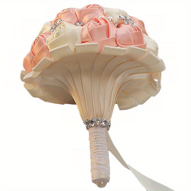     peyonkali to'y buketi, qo'lda ishlangan polyester va spandex bilan bezatilgan, nafis to'y aksessuari tafsilotlari 18
