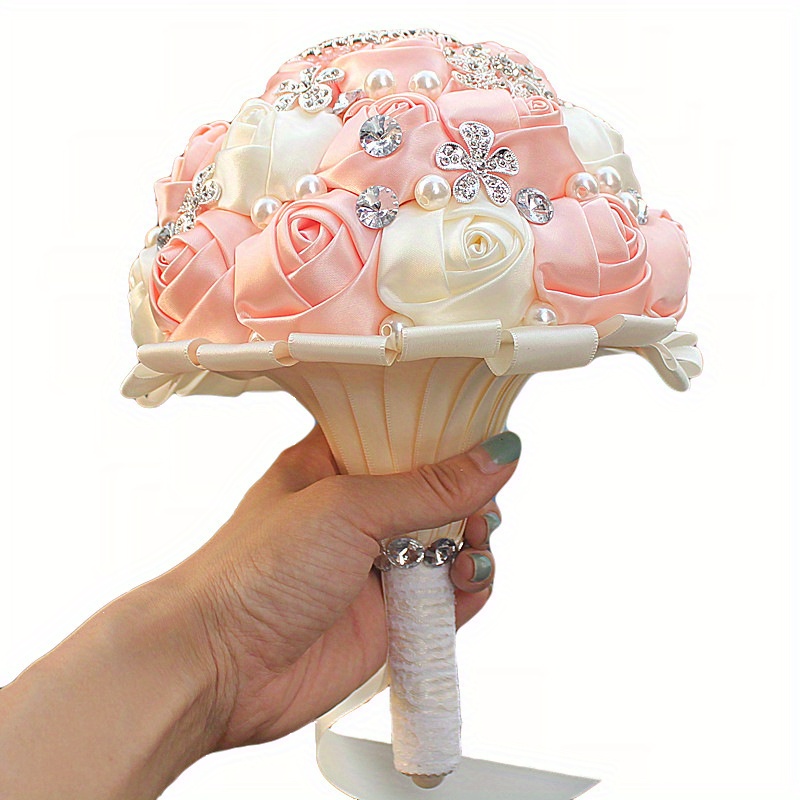     peyon bilan to'y buketi, qo'lda ishlangan polyester va spandex bilan bezatilgan, nafis to'y aksessuari tafsilotlari 20