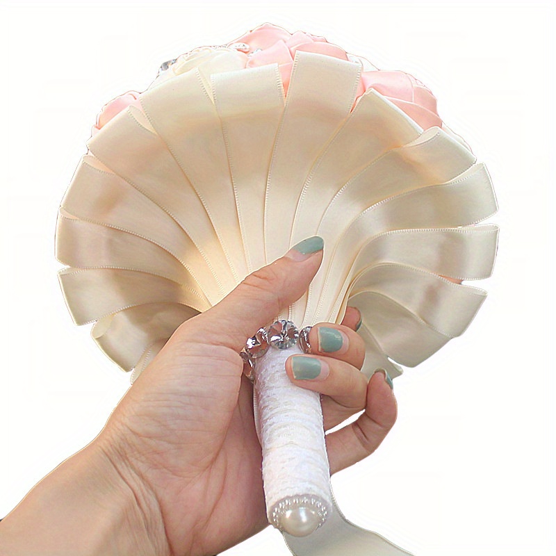     peyon bilan to'y buketi, qo'lda ishlangan polyester va spandex bilan bezatilgan, nafis to'y aksessuari tafsilotlari 21