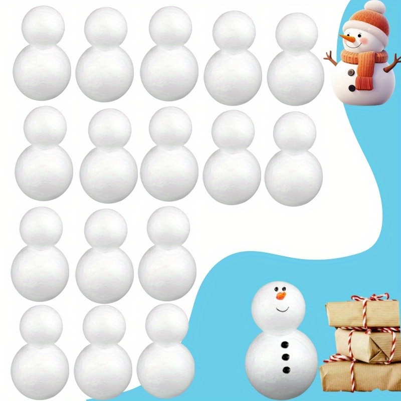 

16-piece High-density Foam Snowman For Diy Crafts And Christmas Decorations - Craft Foam For Painting, Modeling, And Tree Ornaments