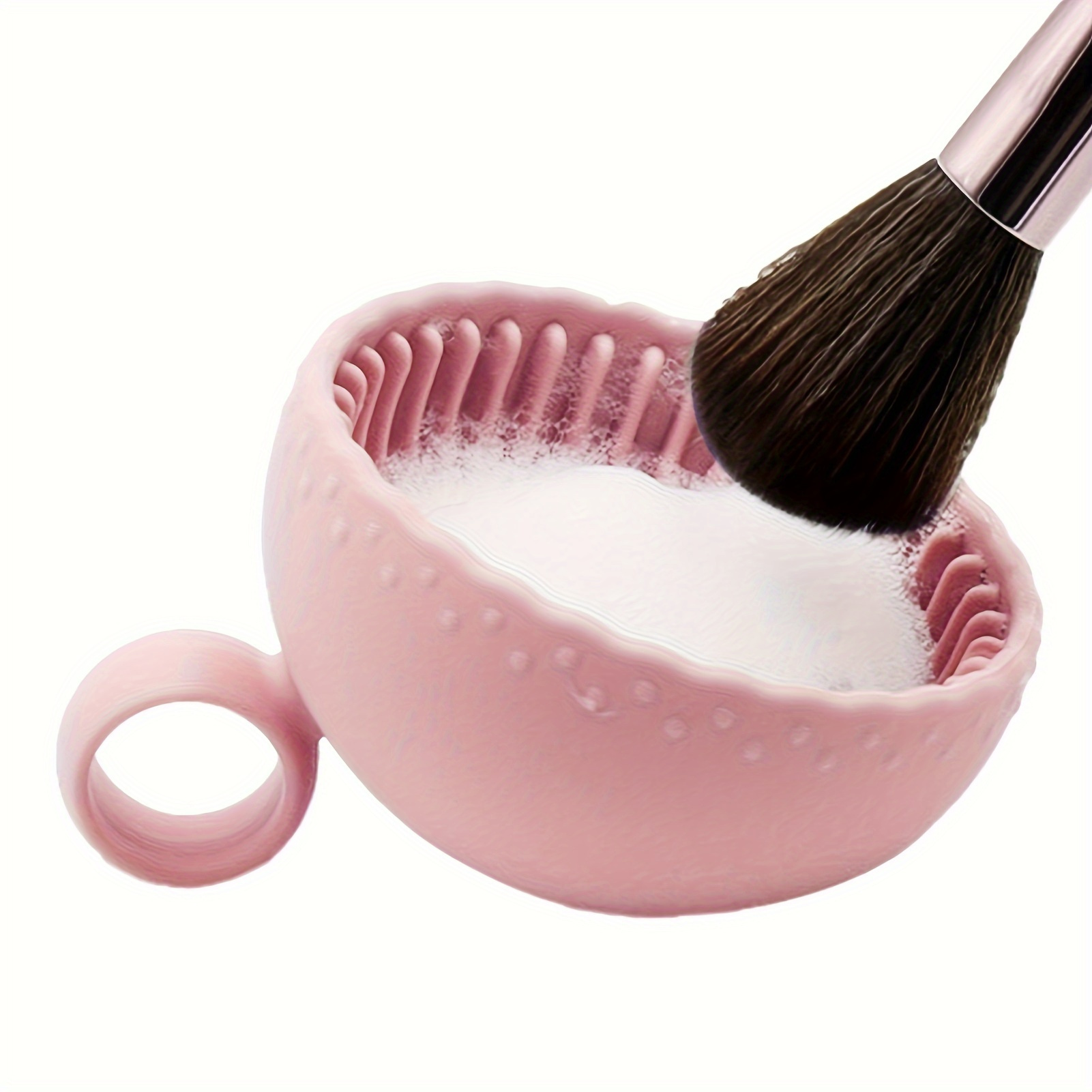 silicone makeup brush cleaner bowl   unscented brush   with scrubber pad for eyebrow blush facial eye brushes Product details 9