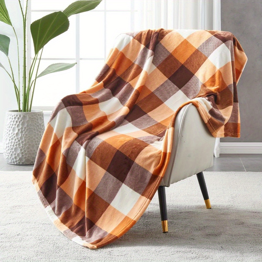 

Fleece Blanket, All Checkered Blanket For Bed, , Car