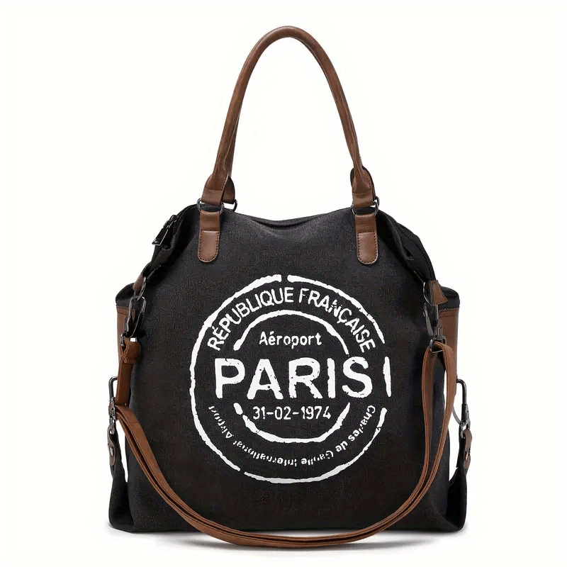 

Retro Canvas Tote Bag For Women, Shoulder Handbag For Travel, Sport, Work, School Casual Large Crossbody Bag