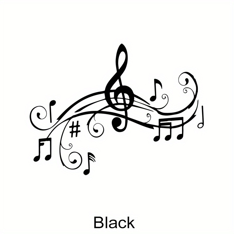 Musical Notes Car Sticker - Durable Self-adhesive Music Symbols Decal, Suitable For Cars, Motorcycles, Truck Bumpers, Windows, Laptops - Stylish Vehicle Accessory